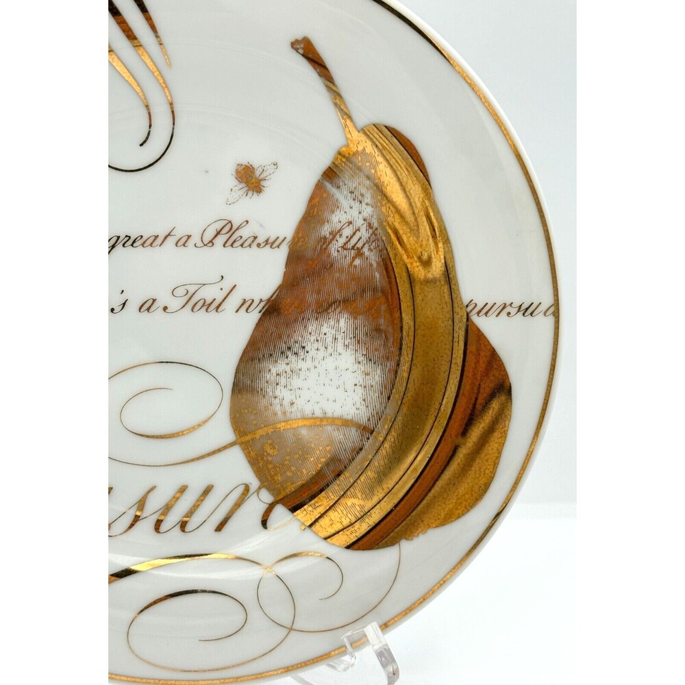 Pottery Barn Salad Dessert Plates Bone China Poetry‎ Gold Trimmed 8.5" Set of 4 - Picture 13 of 16